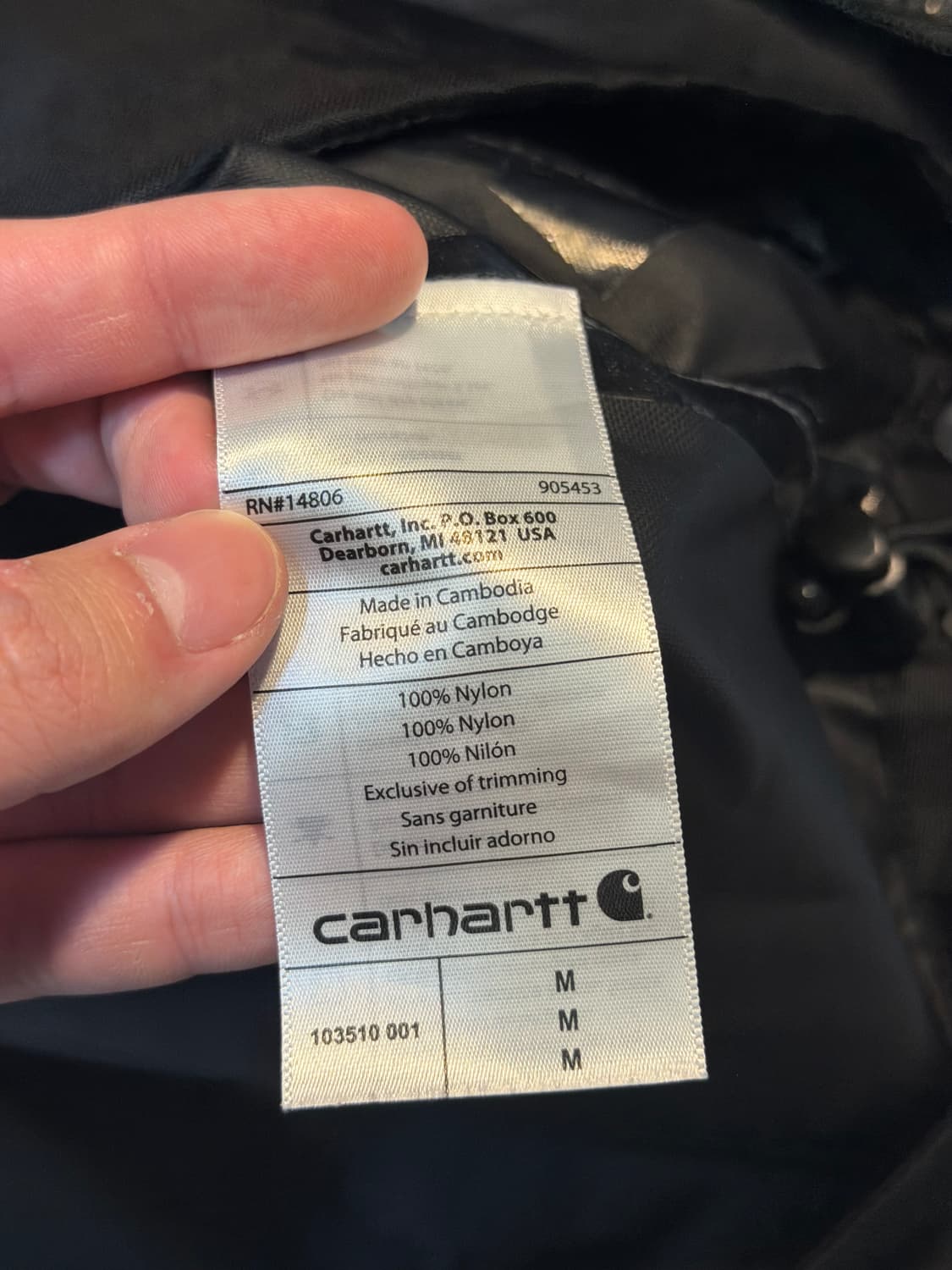 칼하트 OG 스톰디펜더 고프코어 바람막이 블랙 상품이미지5