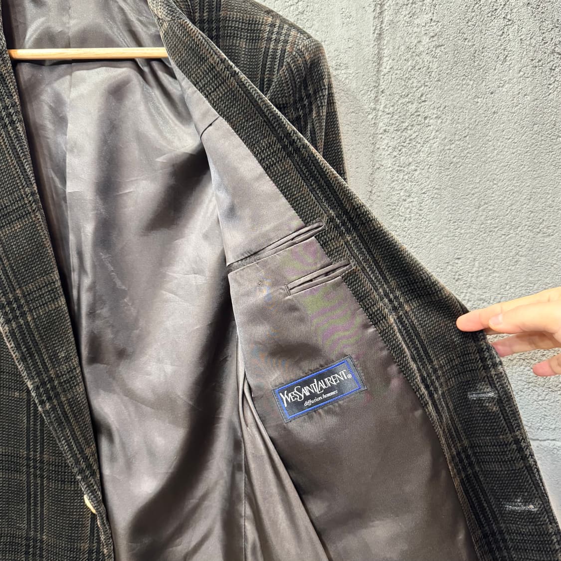 입생로랑 금장 체크 블레이저 자켓 (L)   상품이미지6