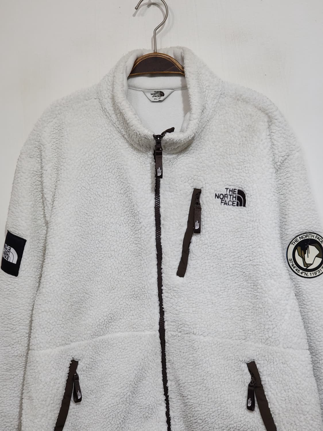 노스페이스 플리스 점퍼 화이트 뽀글이 빅사이즈 후리스 자켓  상품이미지2