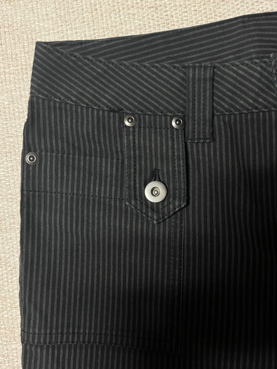 스트라이프 버튼 카프리 팬츠 상품이미지2