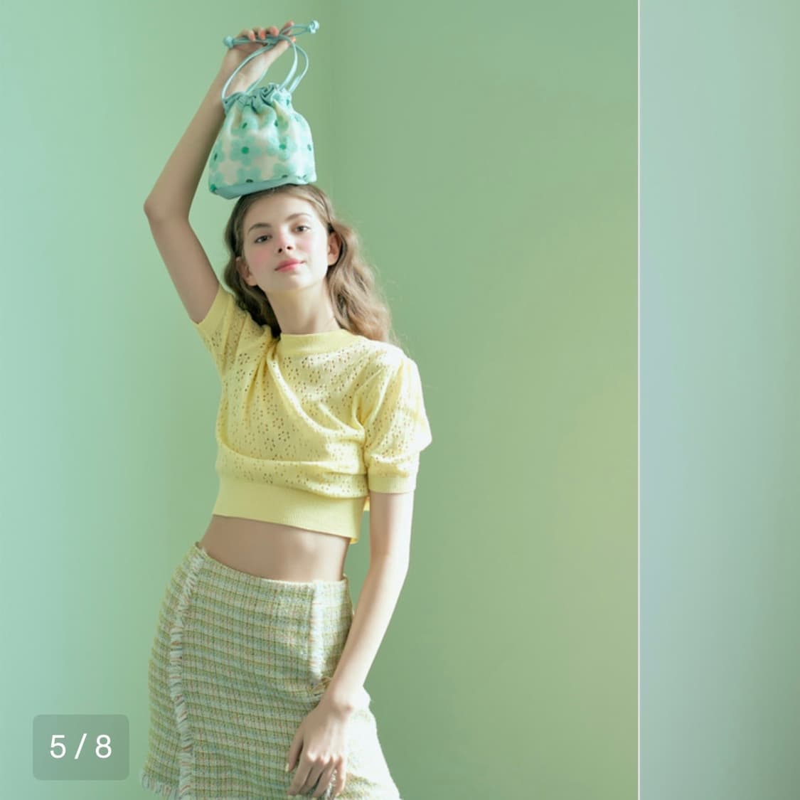 마가린 핑거스 Punching Knit - Yellow 상품이미지4