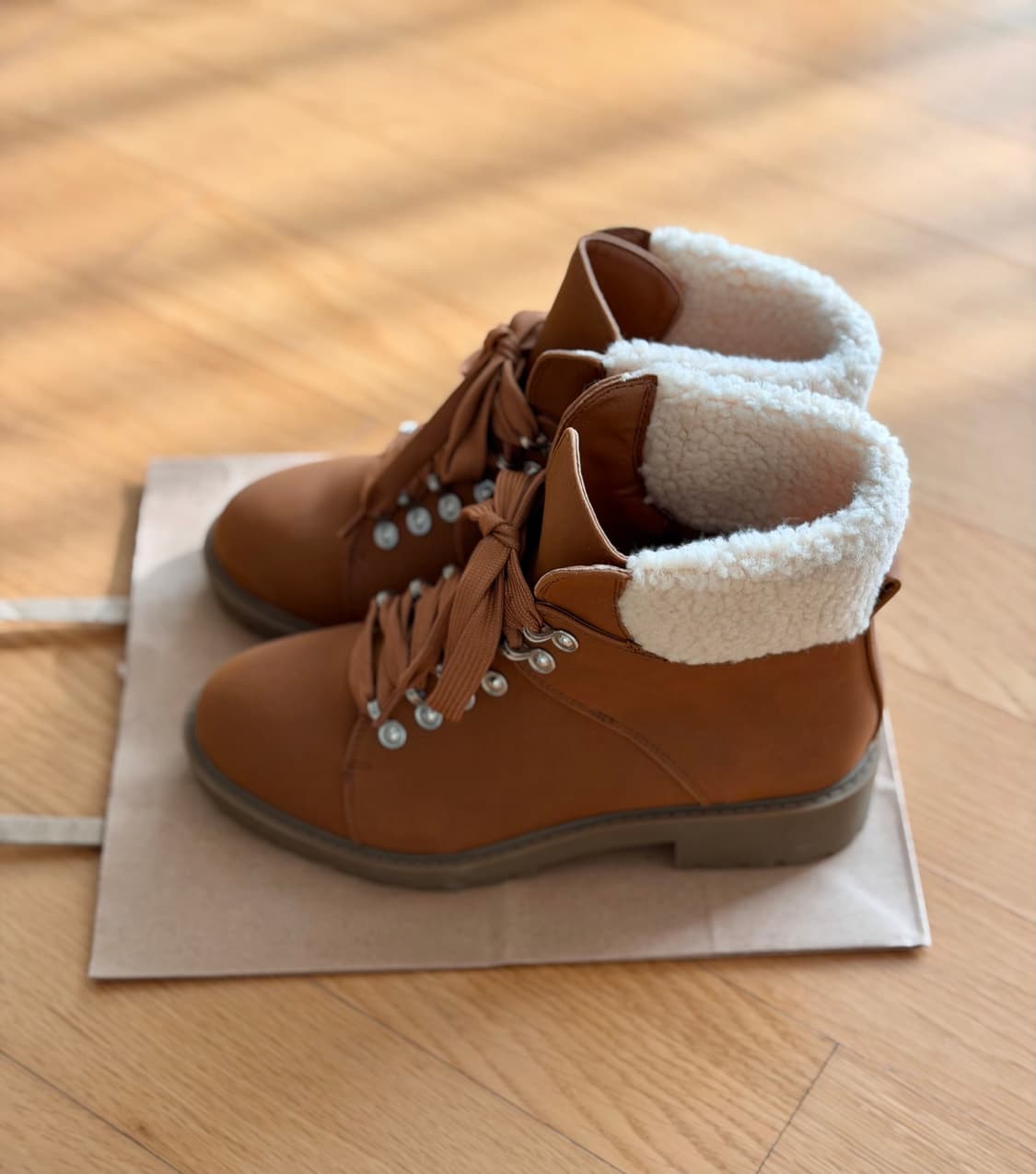 빈티지 브라운 털 부츠 상품이미지3