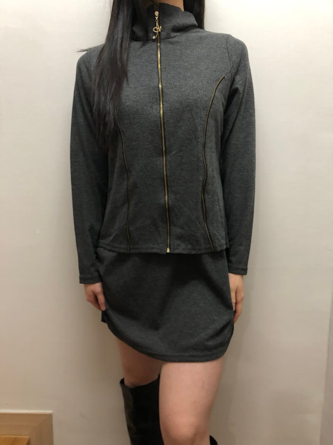 빈티지 그레이 펑크 원피스 상품이미지4