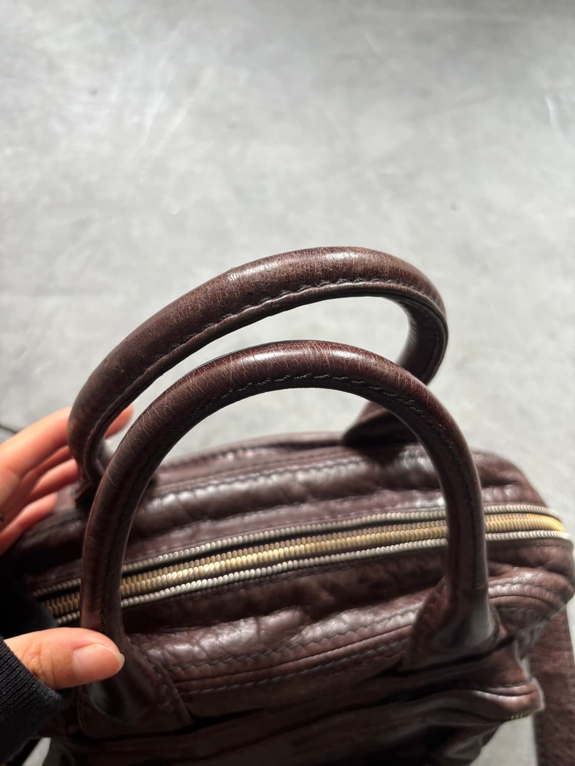 PRADA 프라다 다크 브라운 비텔로 샤인 카메라 2WAY 백 상품이미지10