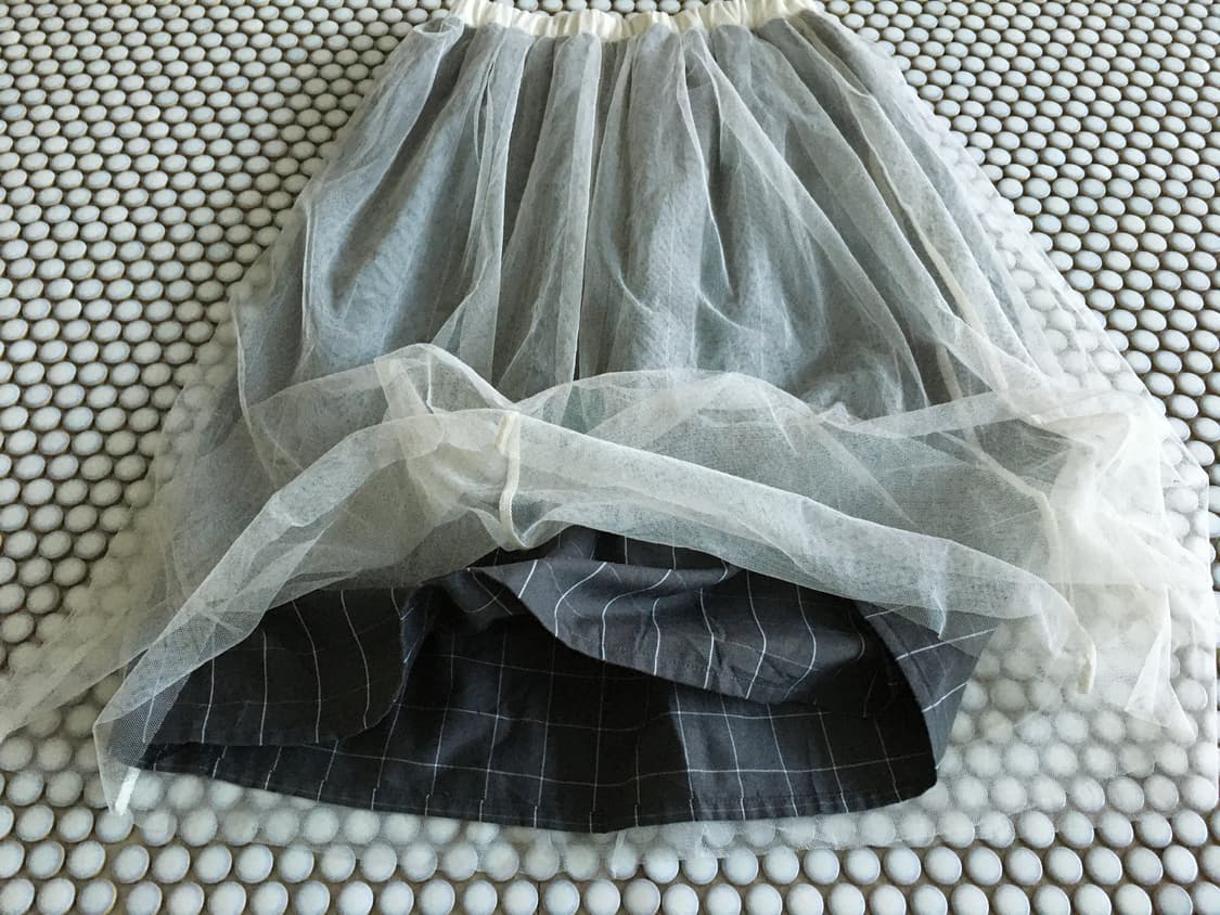 tulle layered check skirt 상품이미지6