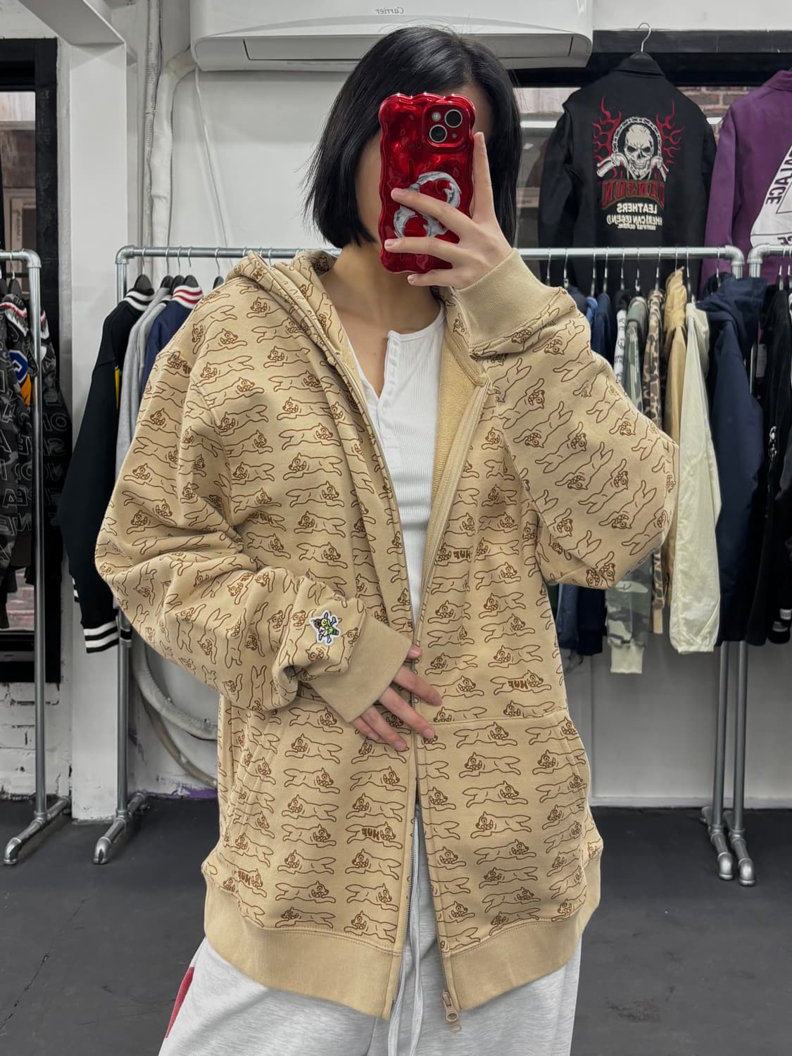 BBC 아이스크림 X HUF 러닝독 풀오버 후드집업 상품이미지4