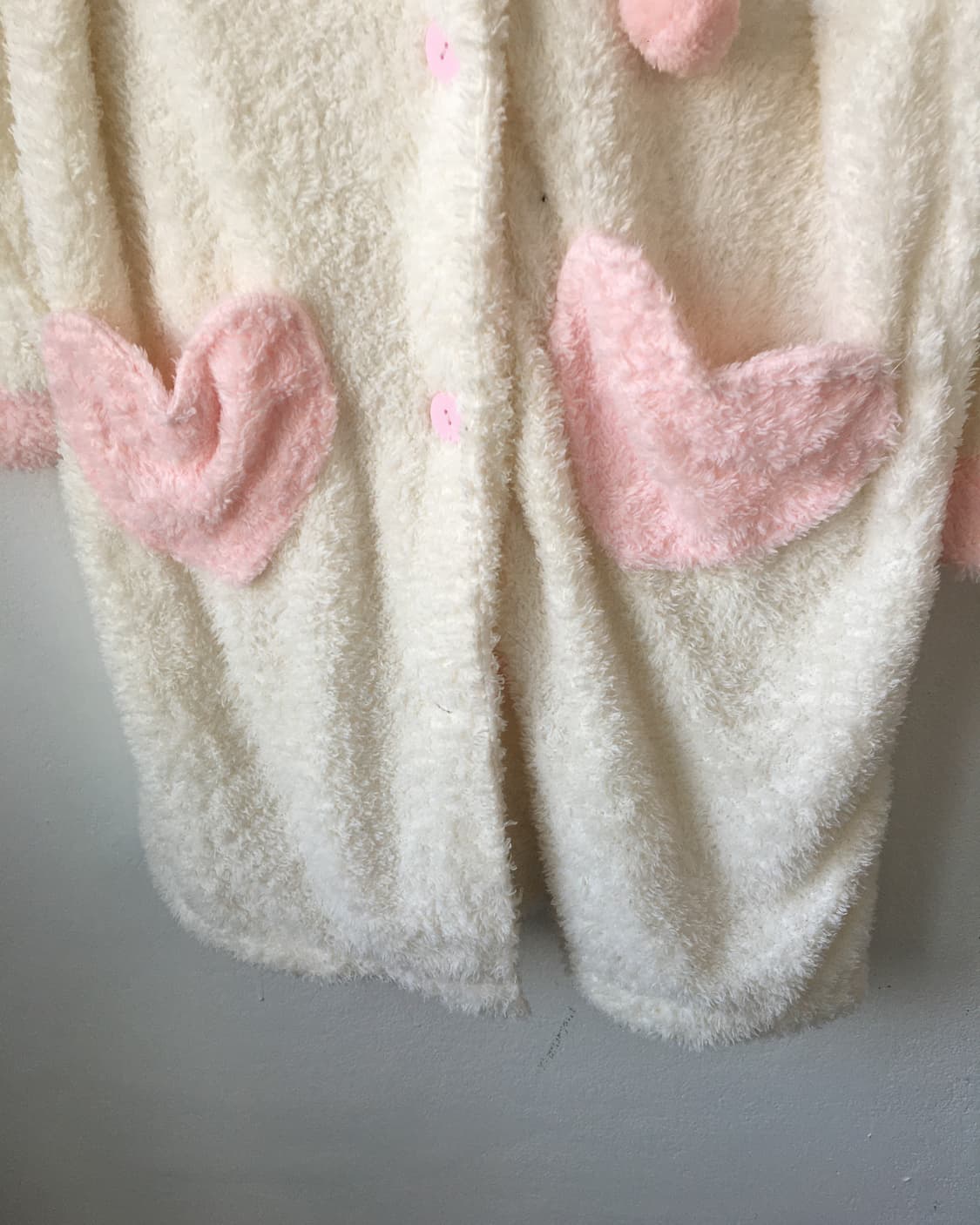 Pom pom fleece hood cardigan 상품이미지5