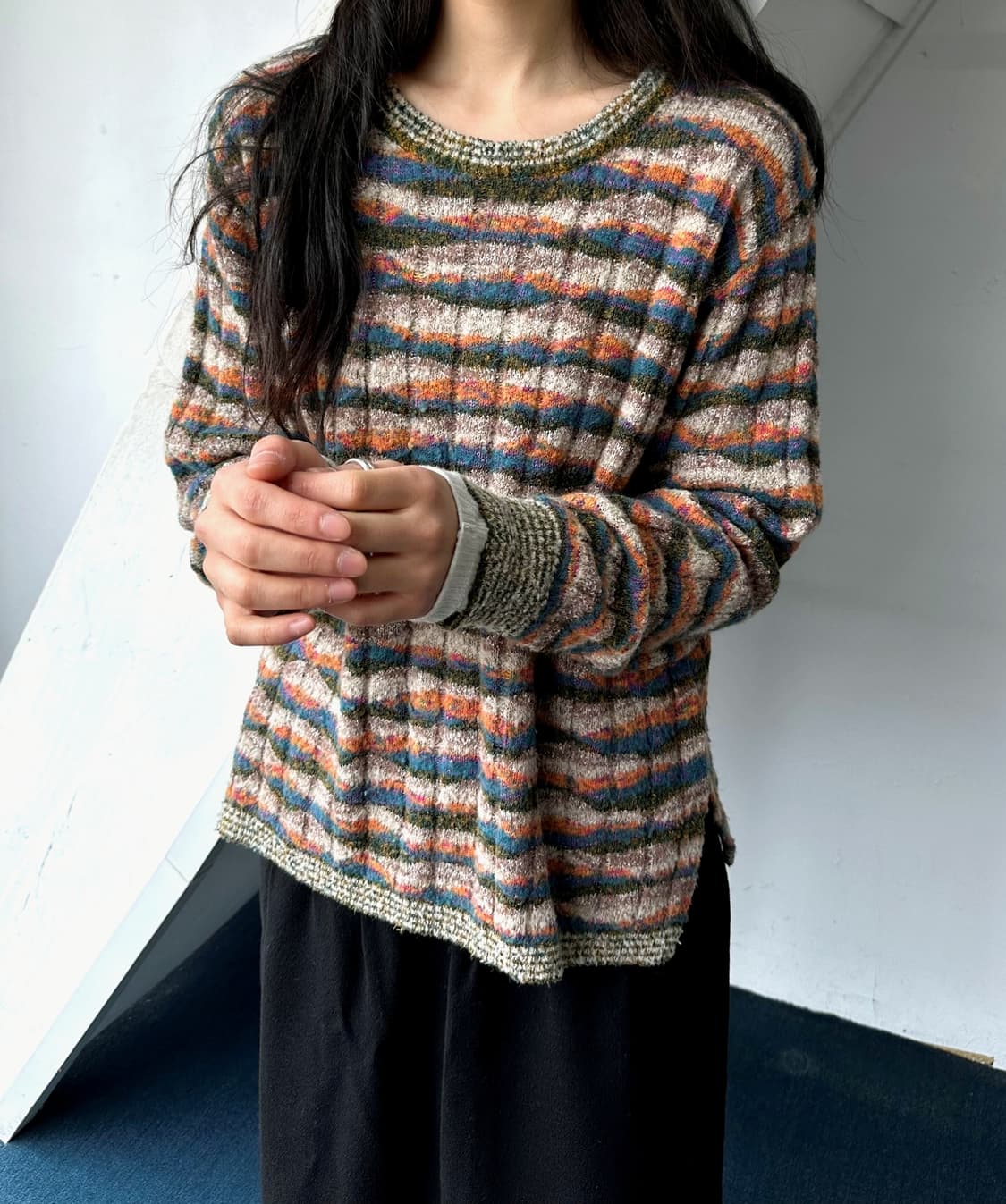 Boucle design multi pattern cloudy knit 상품이미지8