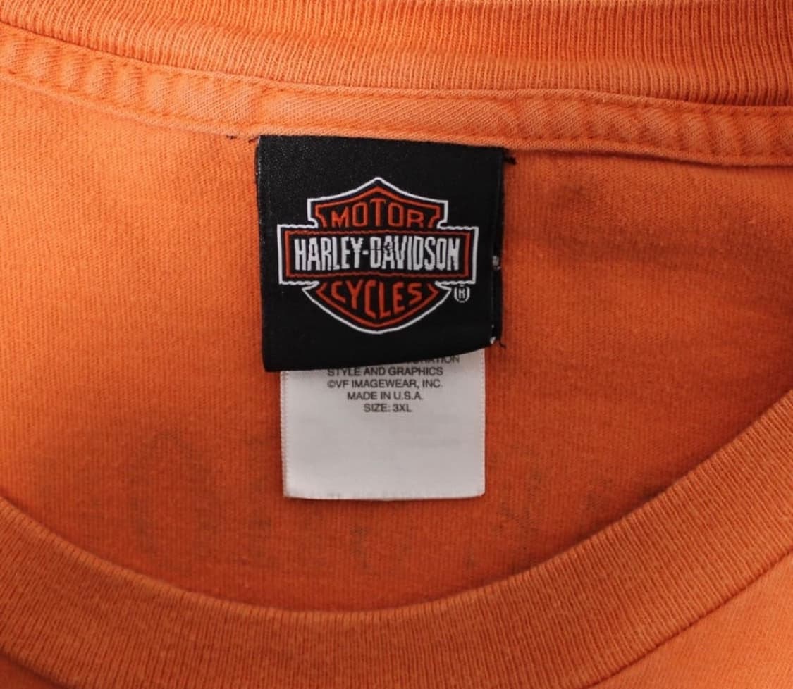 00's Harley-Davidson 할리 데이비슨 USA 오렌지 반팔 상품이미지4