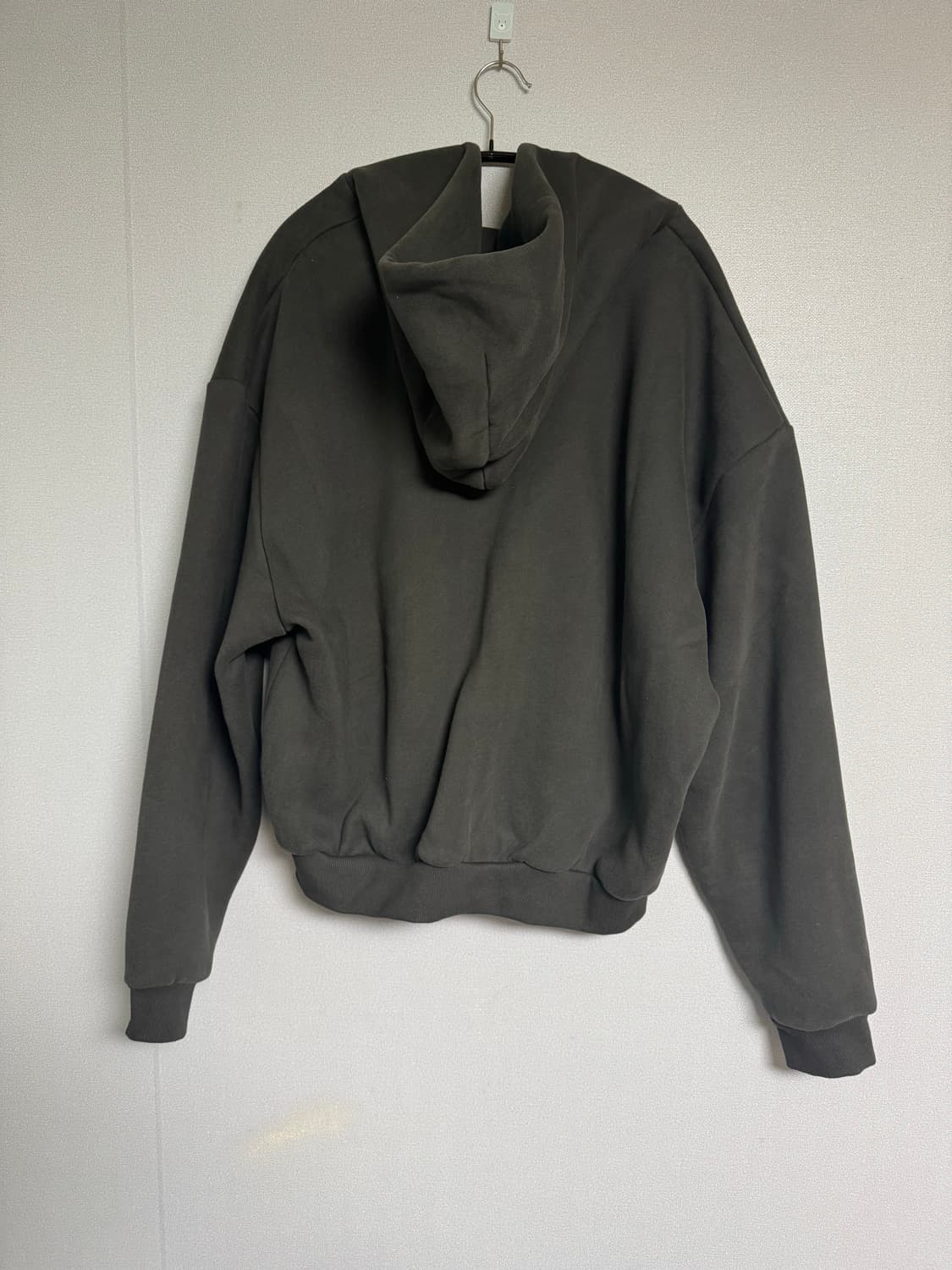 [XL] 브렌슨 코지 오버핏 크롭 기모 후드집업 차콜 상품이미지3