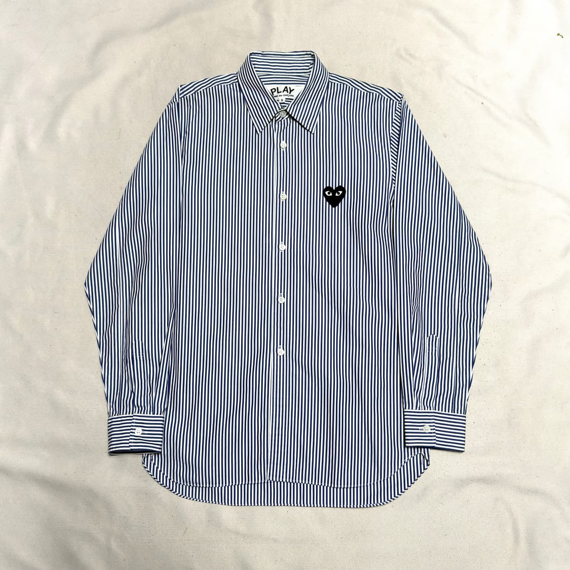 S 꼼데가르송 블랙 와펜 스트라이프 셔츠 상품이미지2