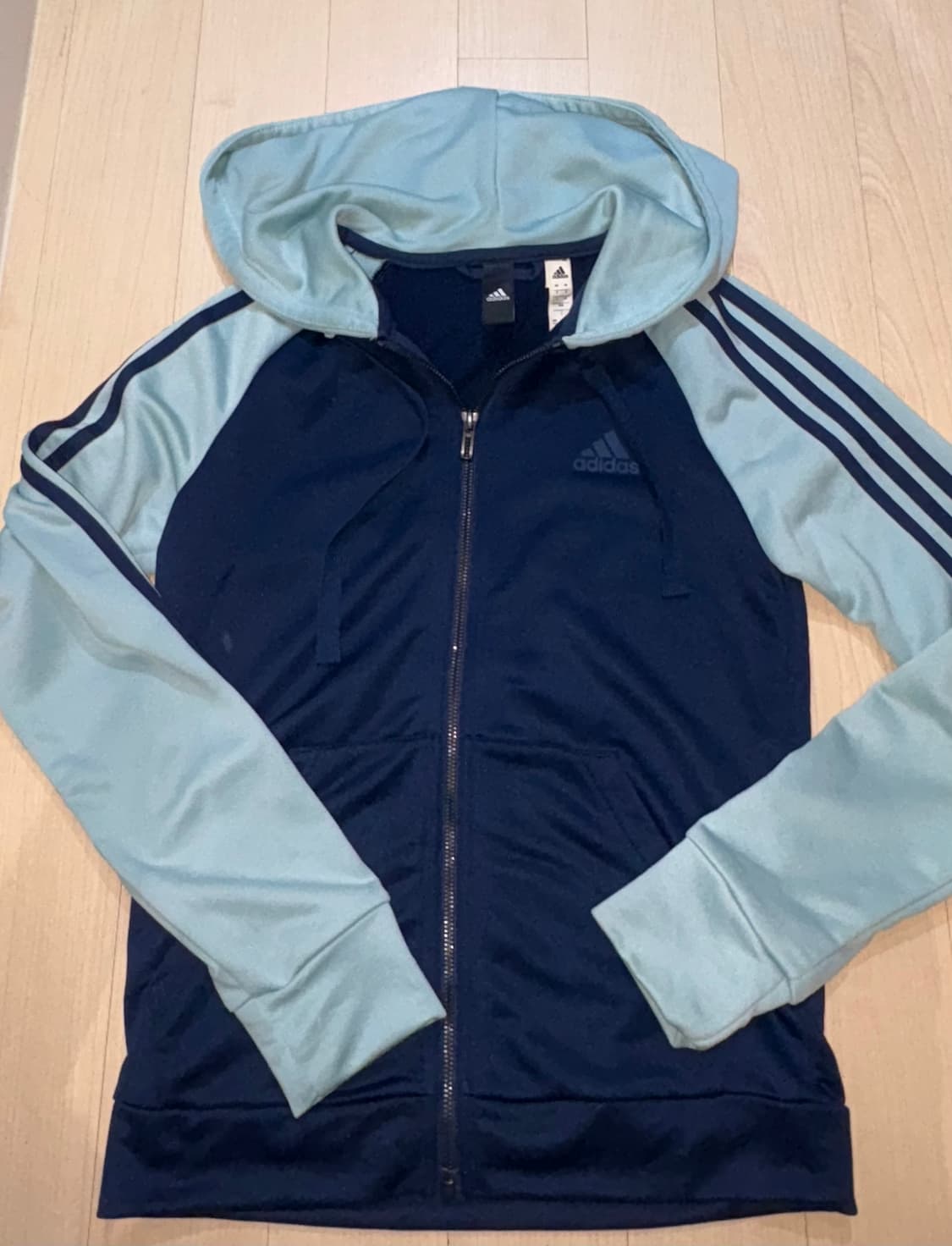 아디다스 빈티지 네이비민트 져지 후드집업 상품이미지1