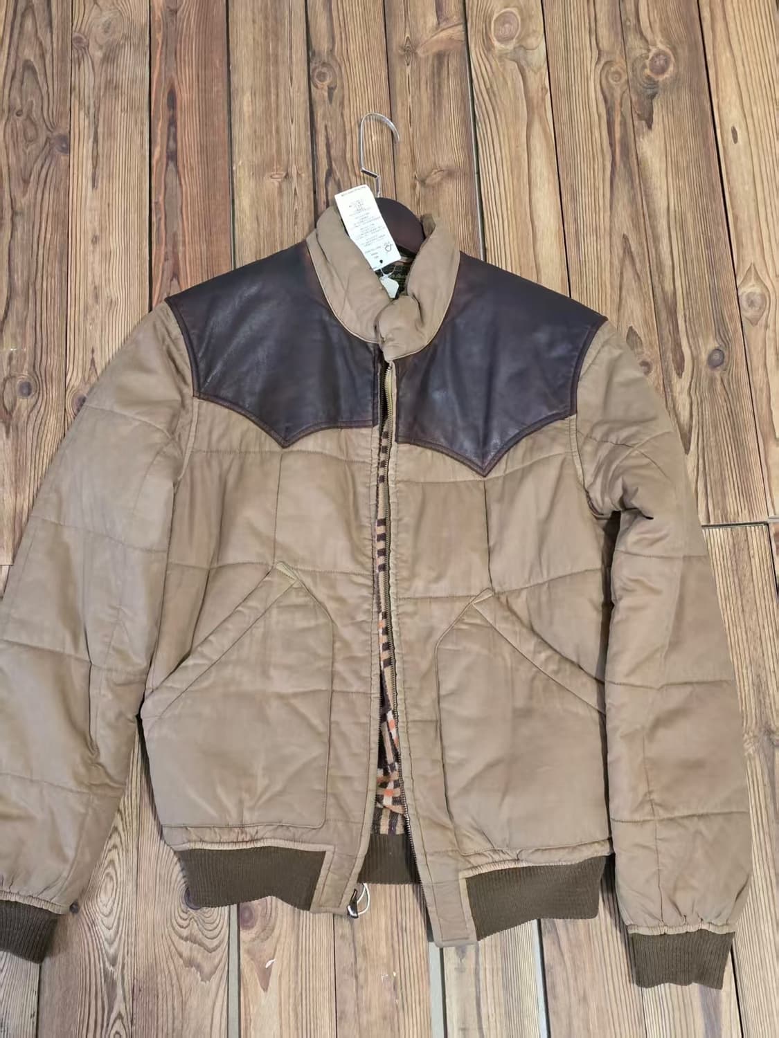 Rrl 오일 클로스 요크레더 패딩 새상품 S사이즈 상품이미지1