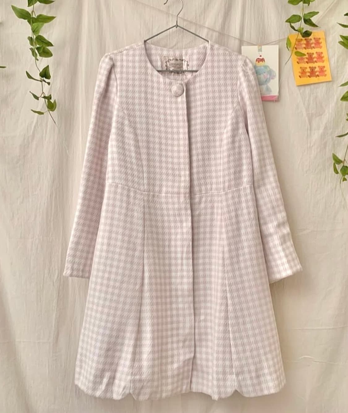 로디스포토 체크 코트 벨트 세트 상품이미지2