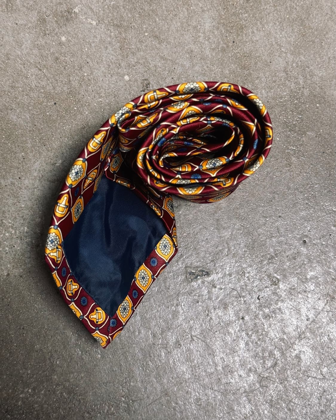 90‘s Rene Chagal 플라워 패턴 명주 실크타이 상품이미지3