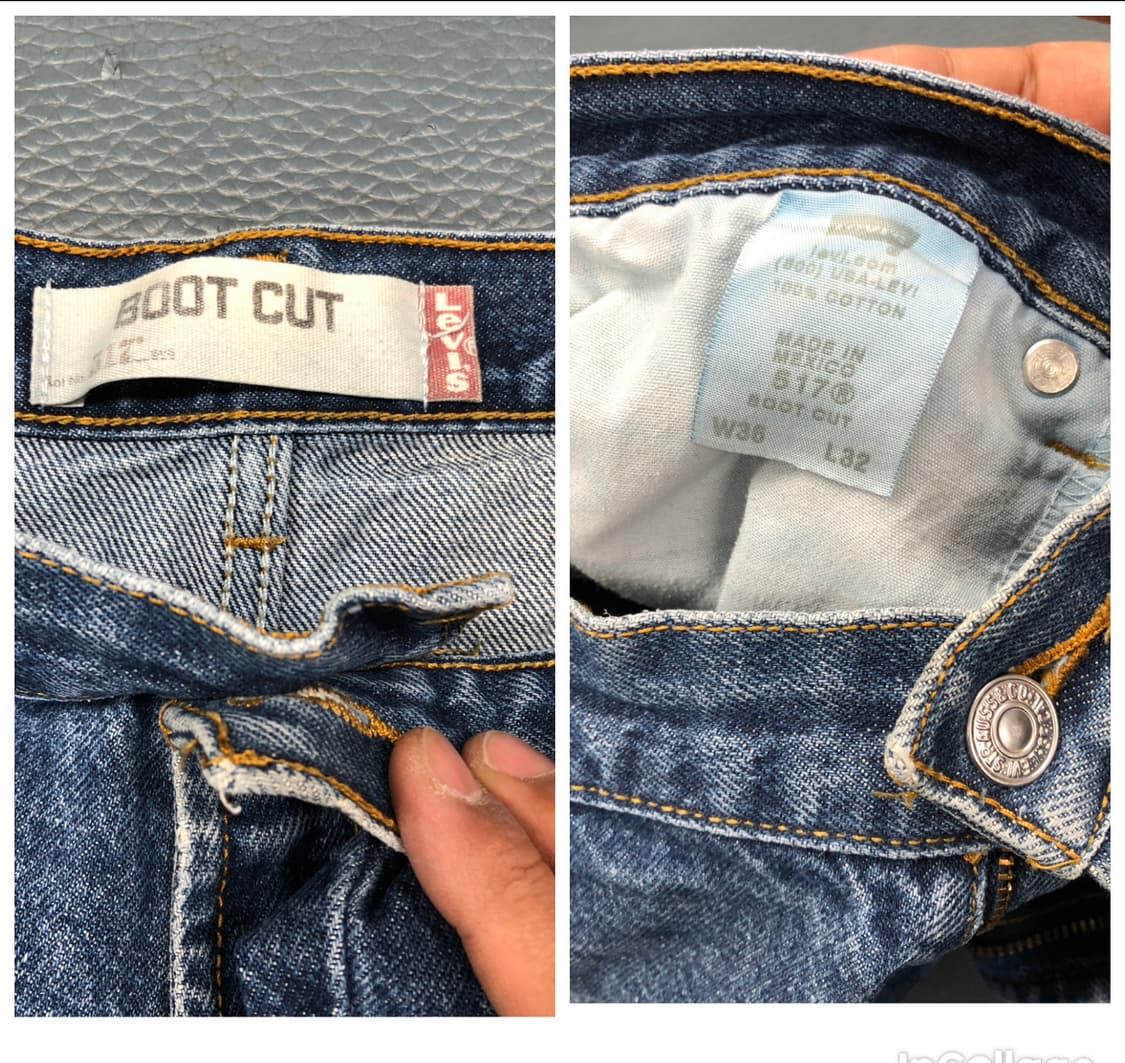 00s 리바이스517  부츠컷 미드블루 워싱진 허리36 둘레91.5 상품이미지8