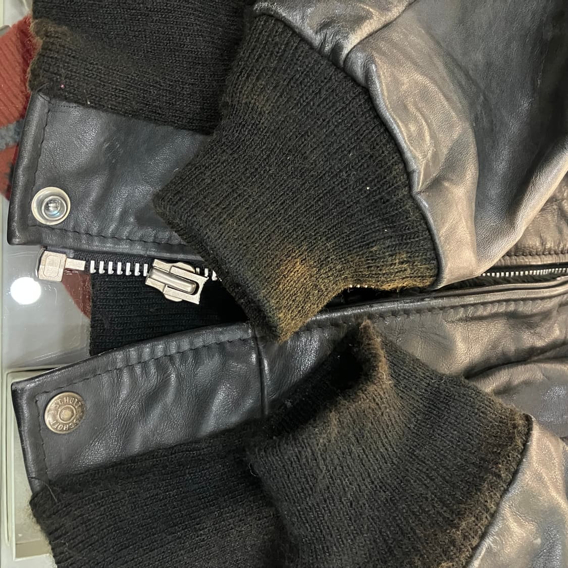 Schott 쇼트 g-1 블랙 항공 레더 무스탕자켓 40 상품이미지5