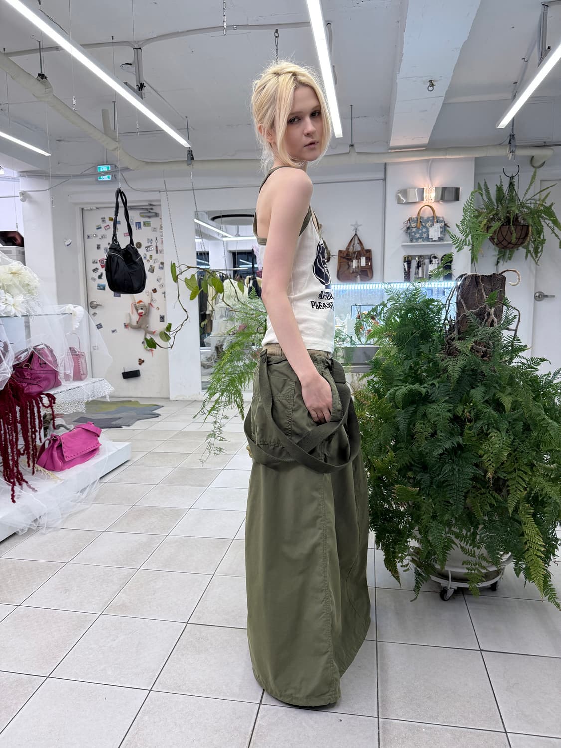 military suspender maxi skirt 상품이미지3