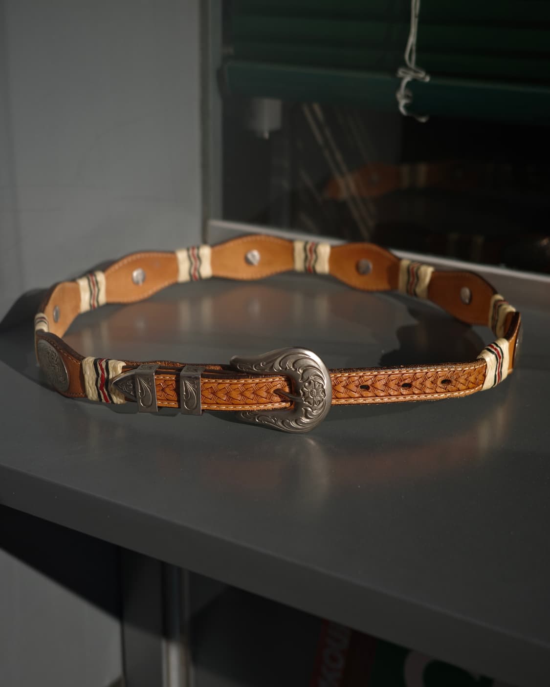 빈티지 휩 브레이드 웨스턴 툴링 벨트 상품이미지1