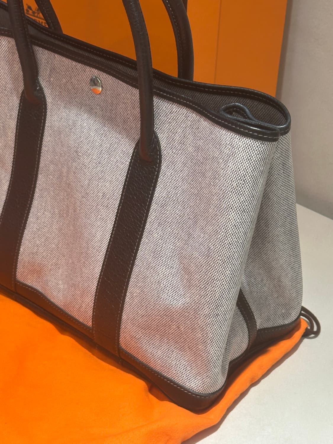 정품 에르메스 가든파티 캔버스 토트백 상품이미지6