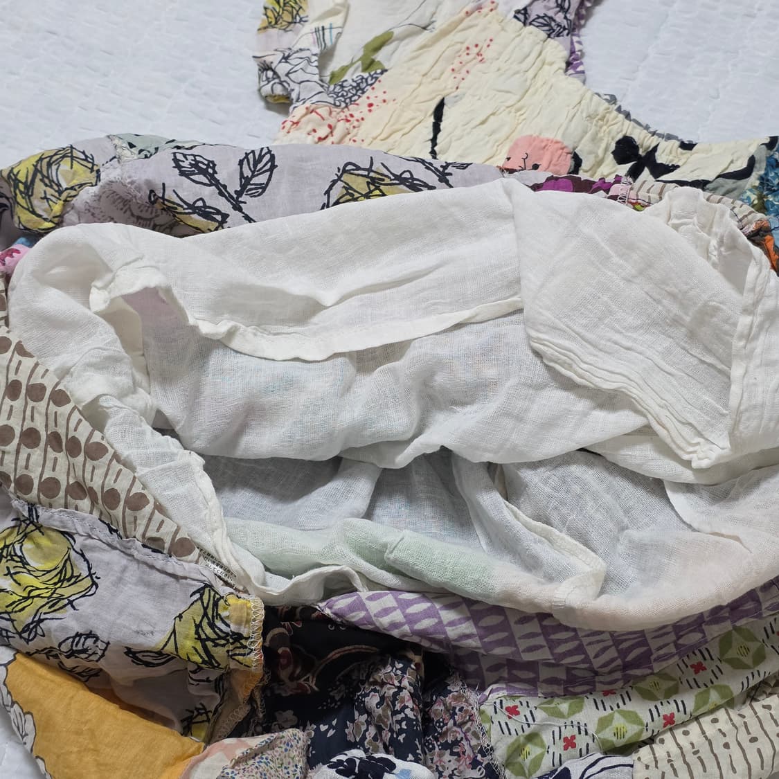 복고 패치워크 잔꽃 보헤미안 모리걸 밴딩 원피스 상품이미지4