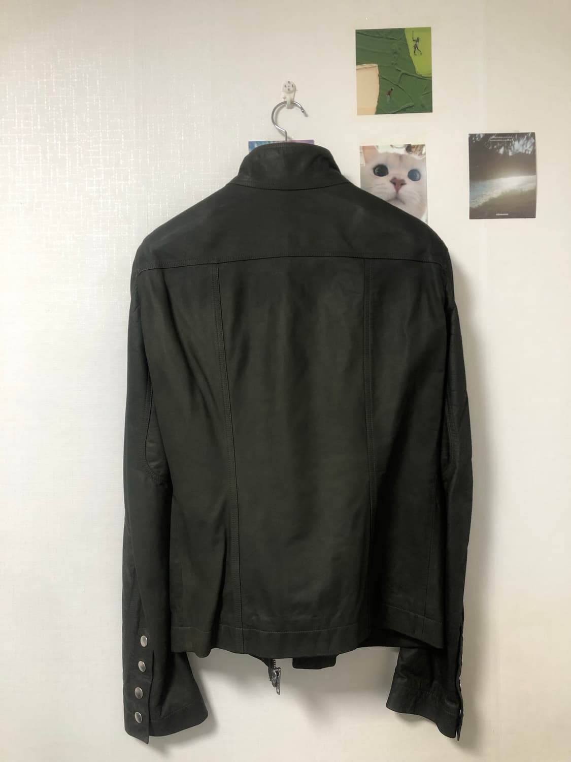 릭오웬스 16SS CYCLOPS 몰리노 레더자켓 카키 50 상품이미지3