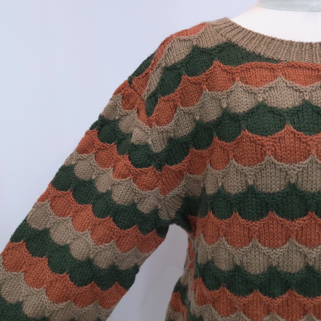 빈티지 웨이브 패턴 컬러 니트 스웨터 상품이미지5