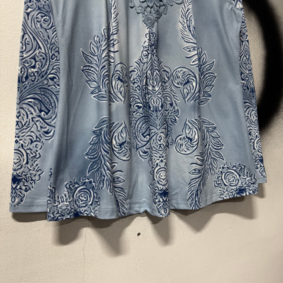 VTG 빈티지 페어리 블루 크로쉐 앤틱 패턴 롱슬리브 상품이미지4