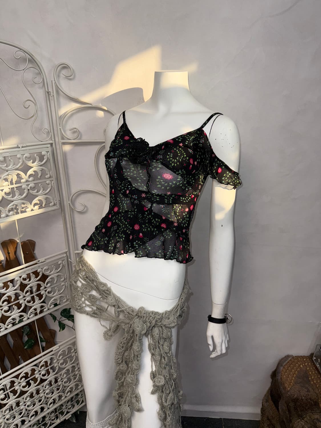 KOOKAï black fairy floral unbal 슬리브리스 상품이미지6