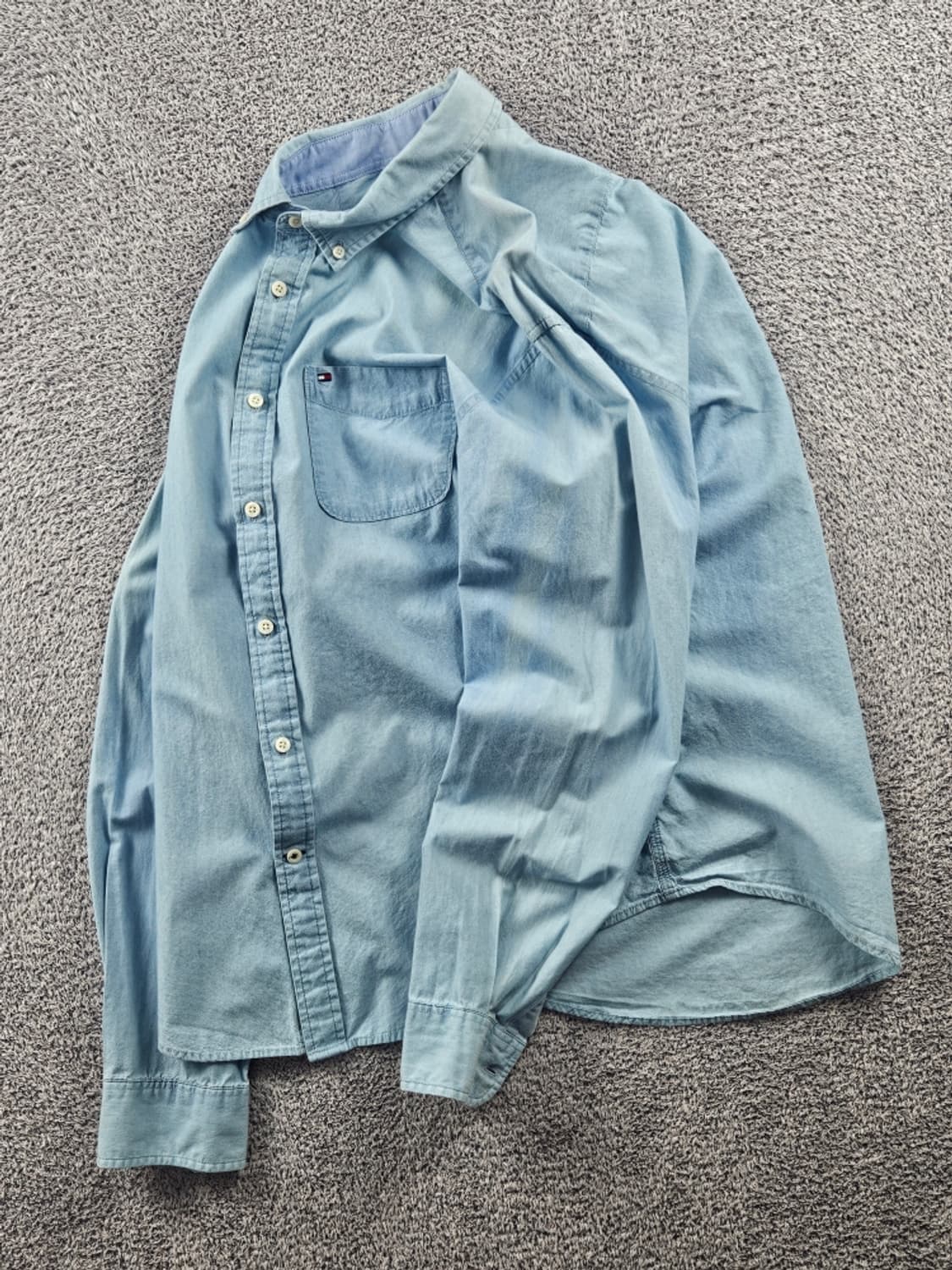 타미힐피거 인디고 데님 커스텀핏 포켓 셔츠 ( L ) / 11010 상품이미지3