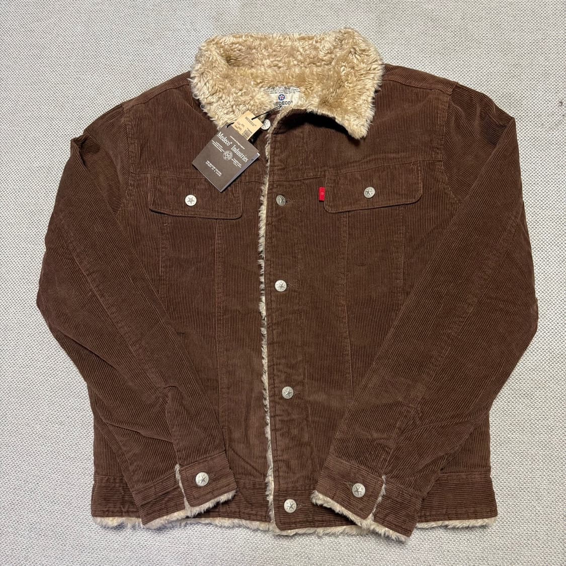 MEDECO(메데코) 코듀로이 털자켓 브라운 상품이미지1