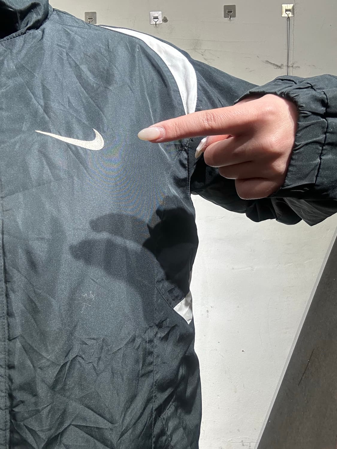 00s 나이키 블랙 빅 로고 올드스쿨 바람막이 자켓 L 상품이미지4