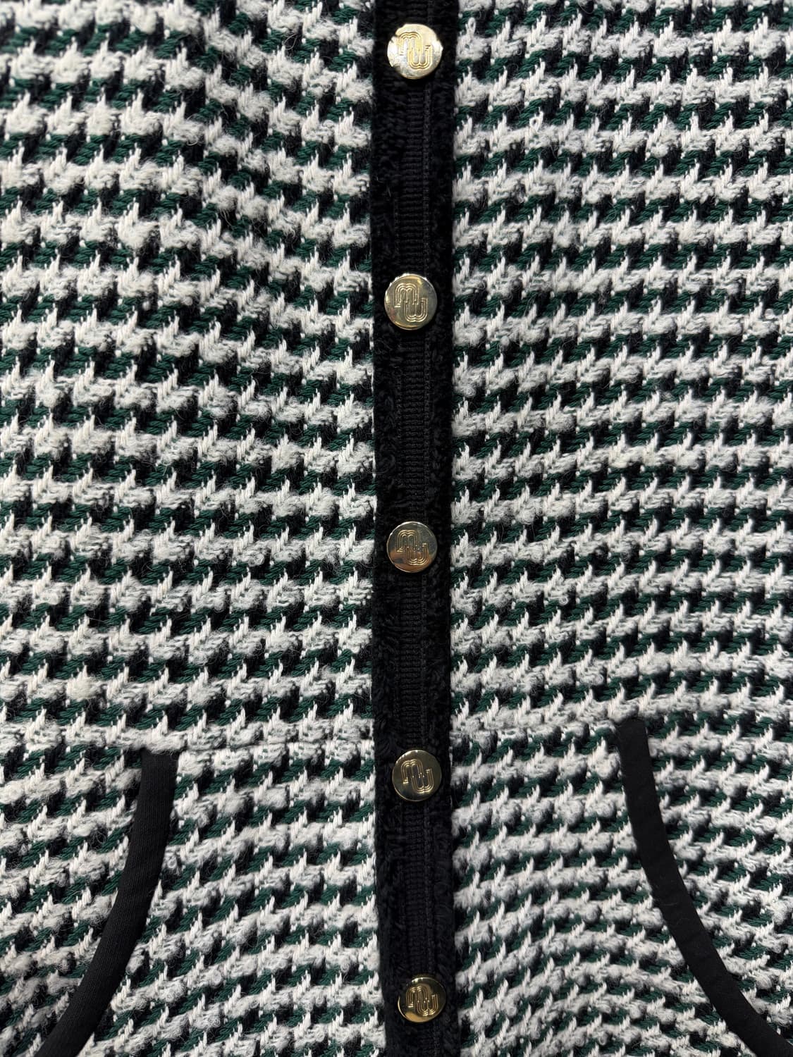 정품) 마쥬 블랙 앤 화이트 하운드투스 원피스 36 상품이미지4