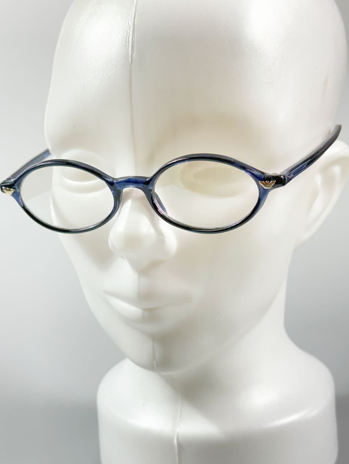 90s 뿔테 네이비 블루 오벌 프레임 빈티지 안경 상품이미지8
