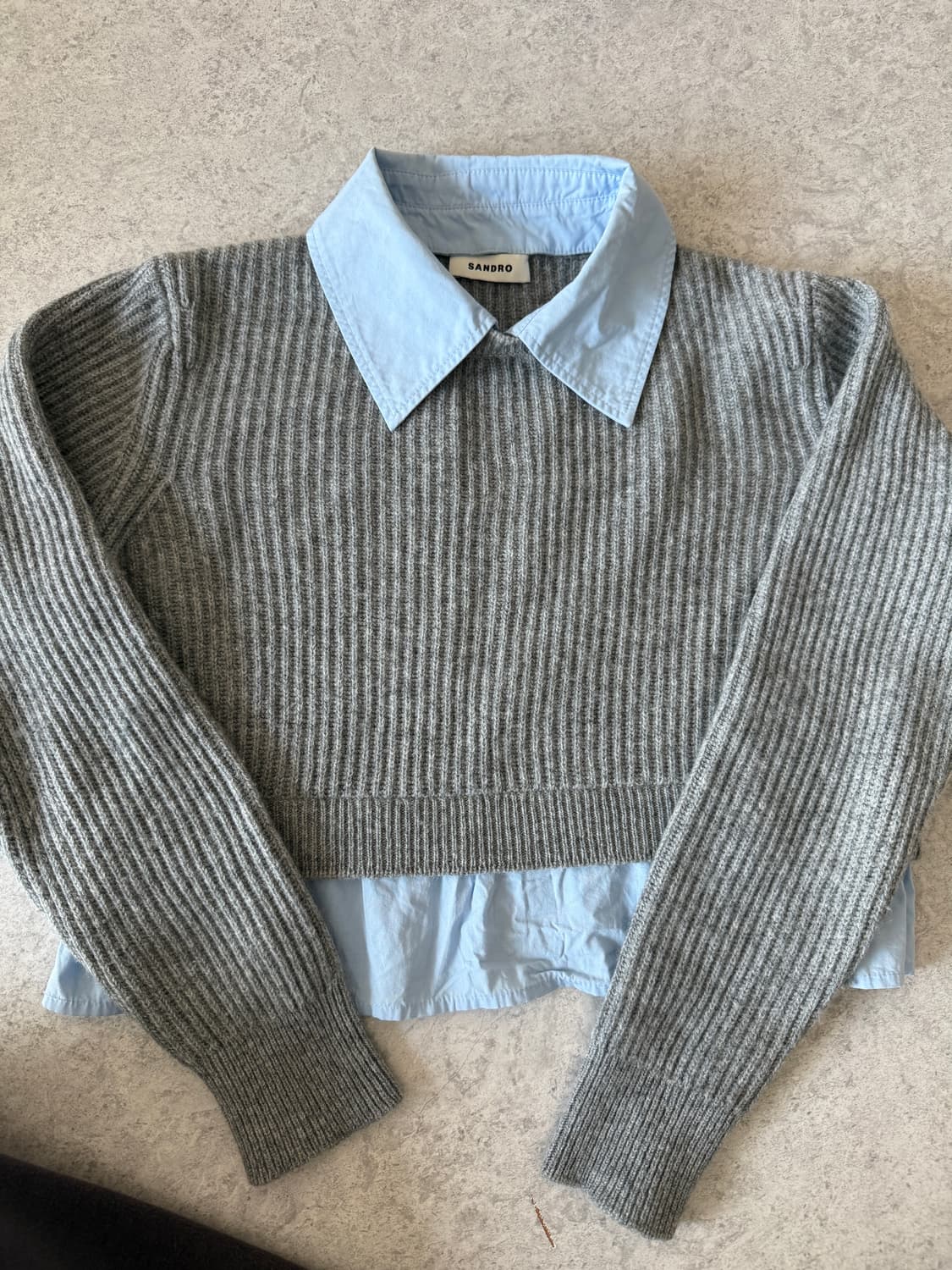 산드로 캐시미어울 크롭니트 상품이미지6