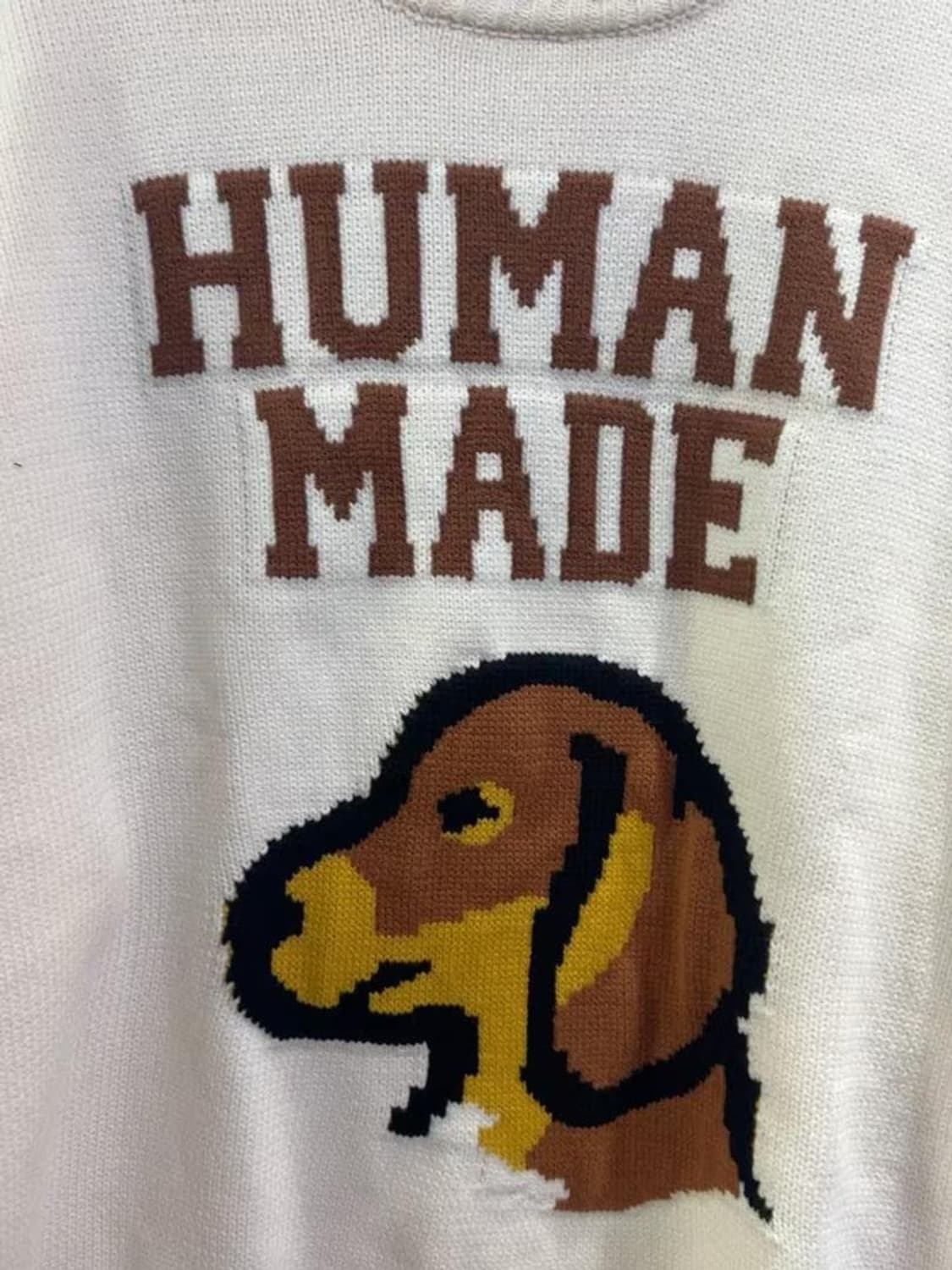 휴먼 메이드 닥스 니트 스웨터 화이트 상품이미지3