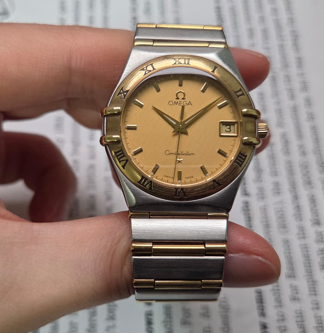 오메가 컨스틸레이션 18K콤비 풀바 쿼츠 상품이미지2