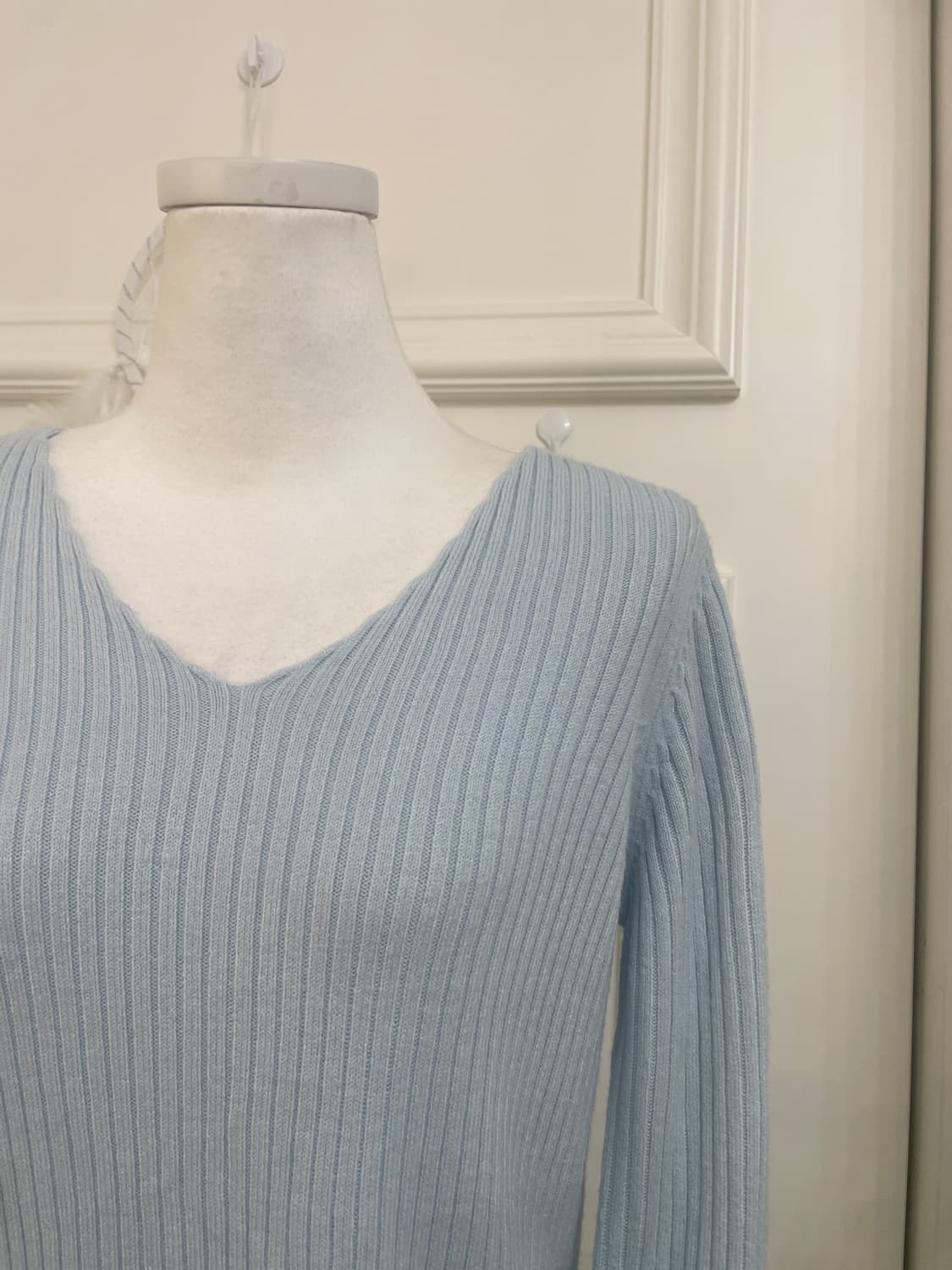 ice-blue basic rib knit top(size-M) 상품이미지6