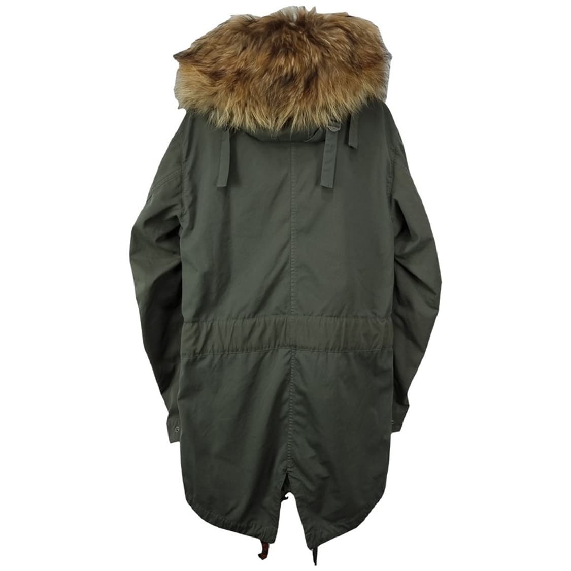 [네멘] 후드 퍼 벨티드 피쉐티일 파카 야상 카키 P01562 상품이미지3