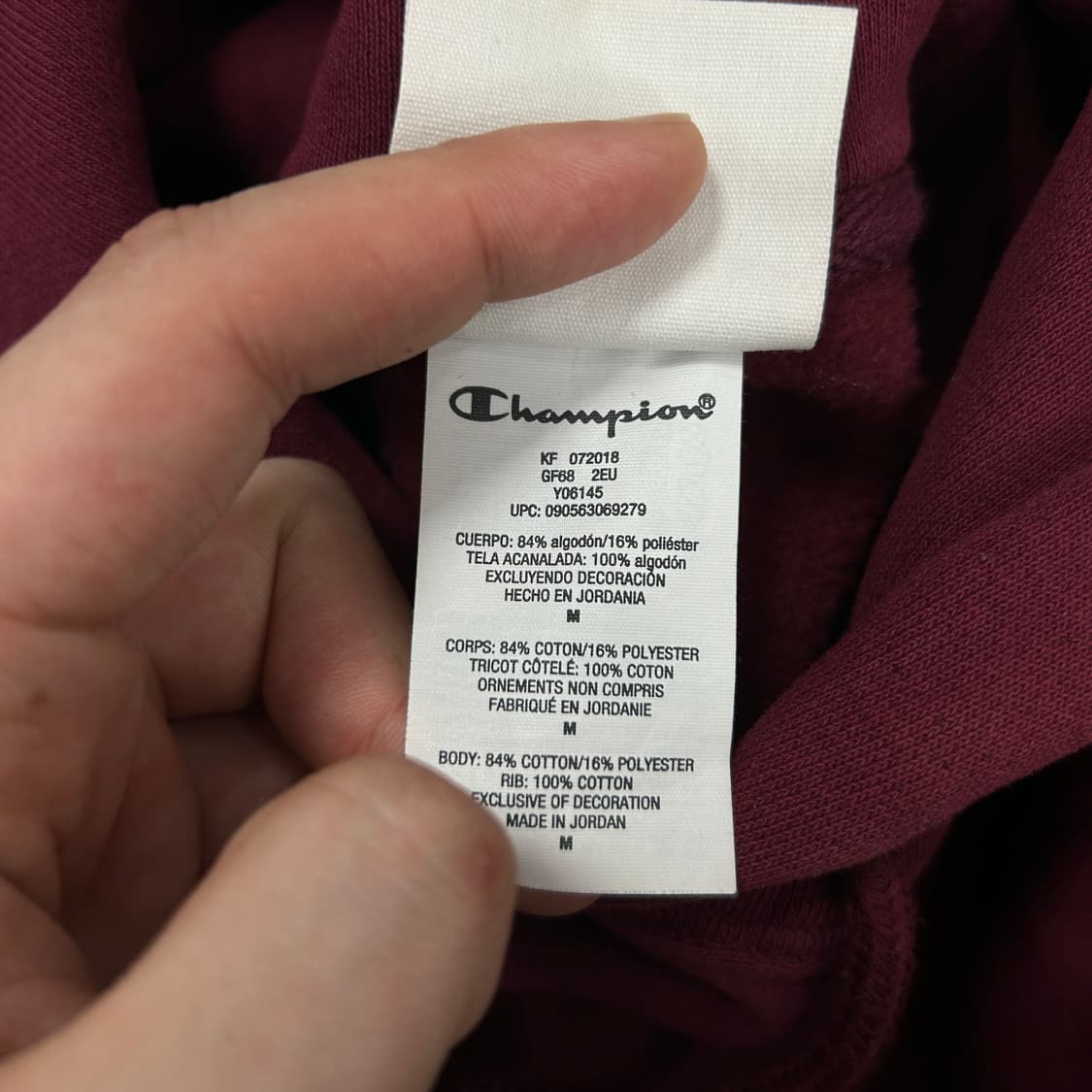 챔피온 리버스위브 버건디 후드(M) 상품이미지3