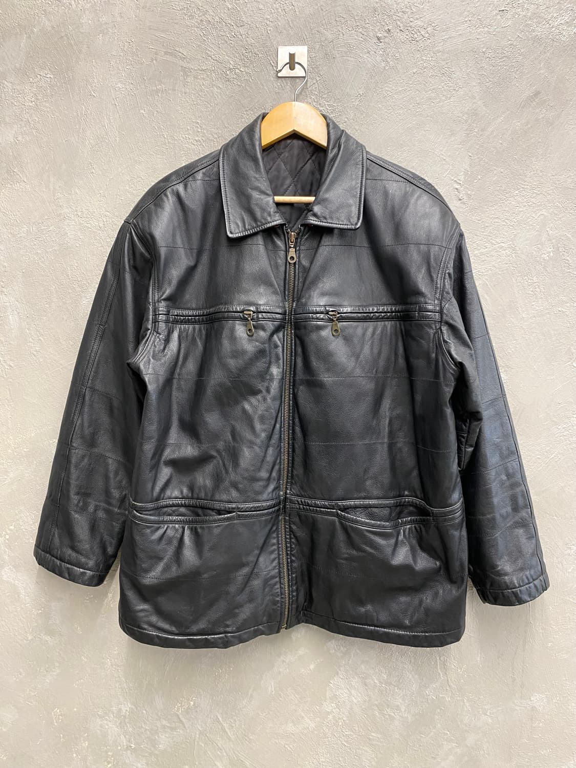 [L] 90s Vintage 빈티지 소가죽 레더 카코트 상품이미지1