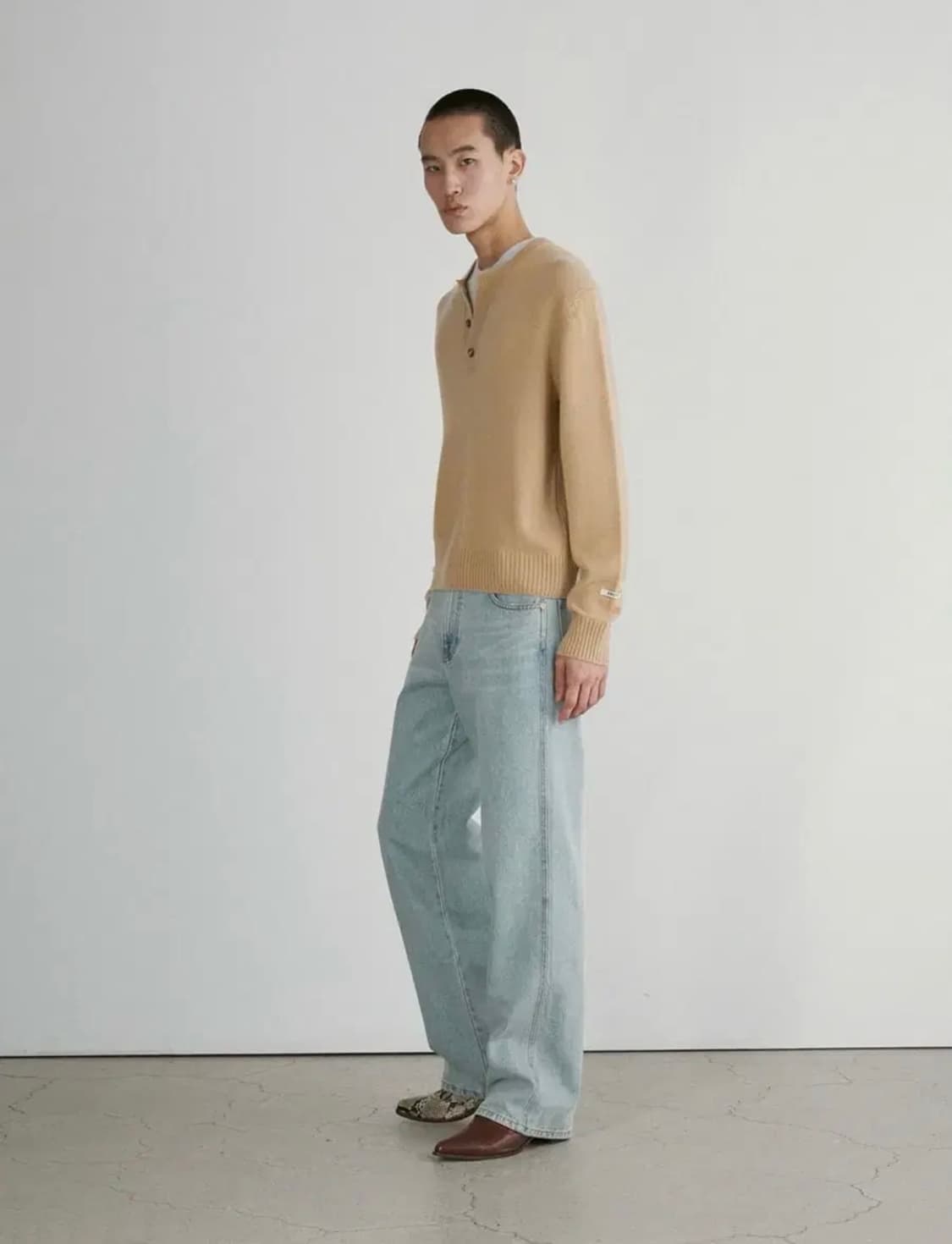 렉토 더블 레이어드 니트 베이지 m 상품이미지1