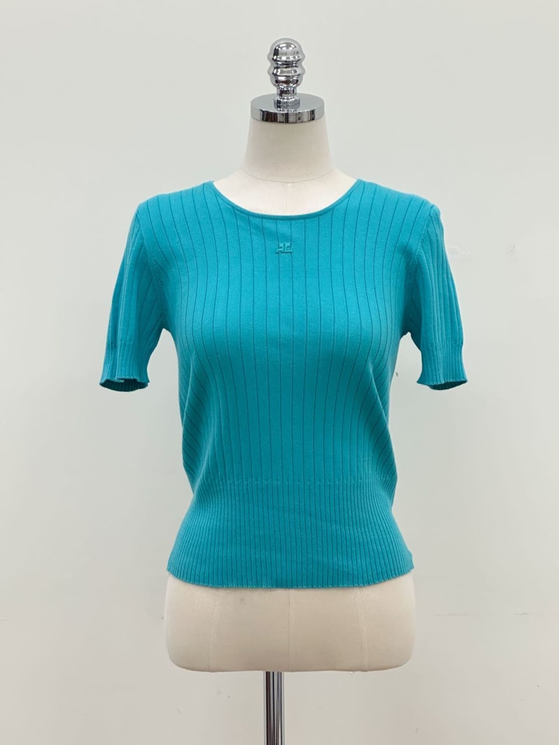 courreges / 꾸레쥬 터키 코튼 반팔 니트 탑 상품이미지5