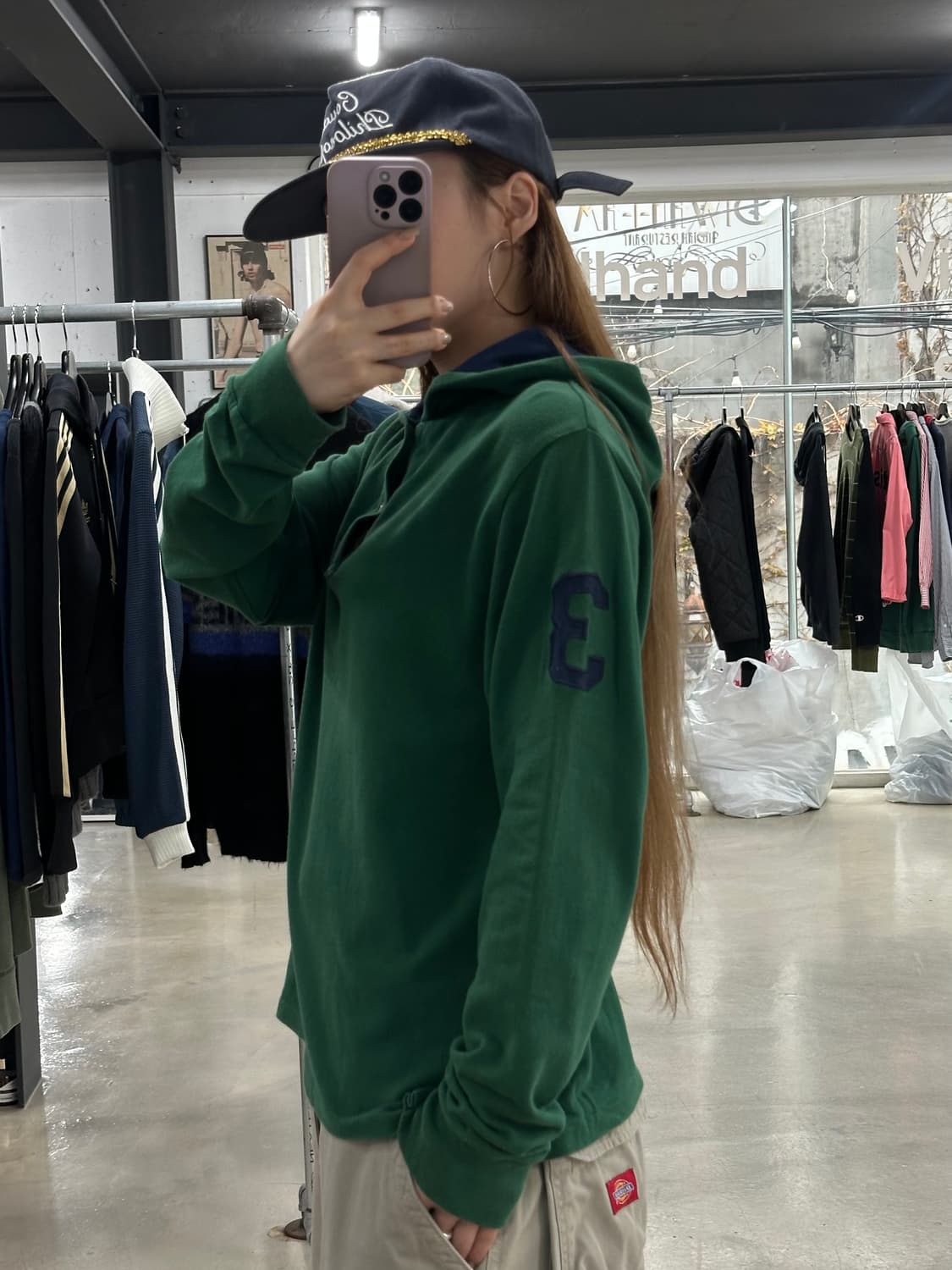 폴로랄프로렌 빅포니 넘버링 후드롱슬리브 그린 상품이미지3