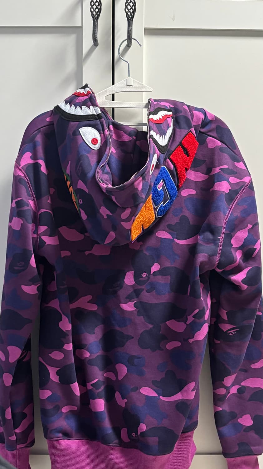 베이프 퍼플 카모 후드 집업 L 상품이미지2