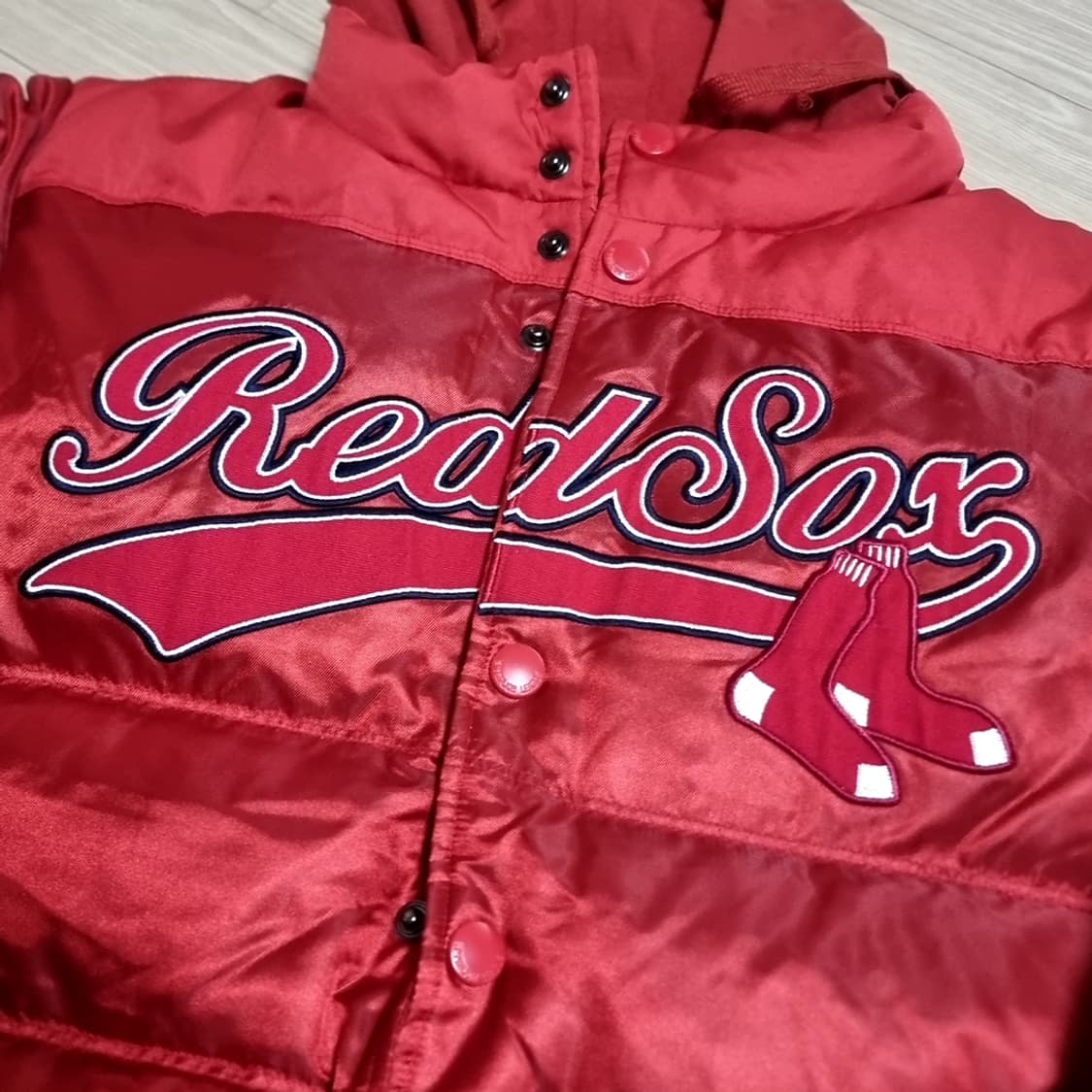 MLB 레드삭스 야구 점퍼 패딩 후드 레드(105) 상품이미지4