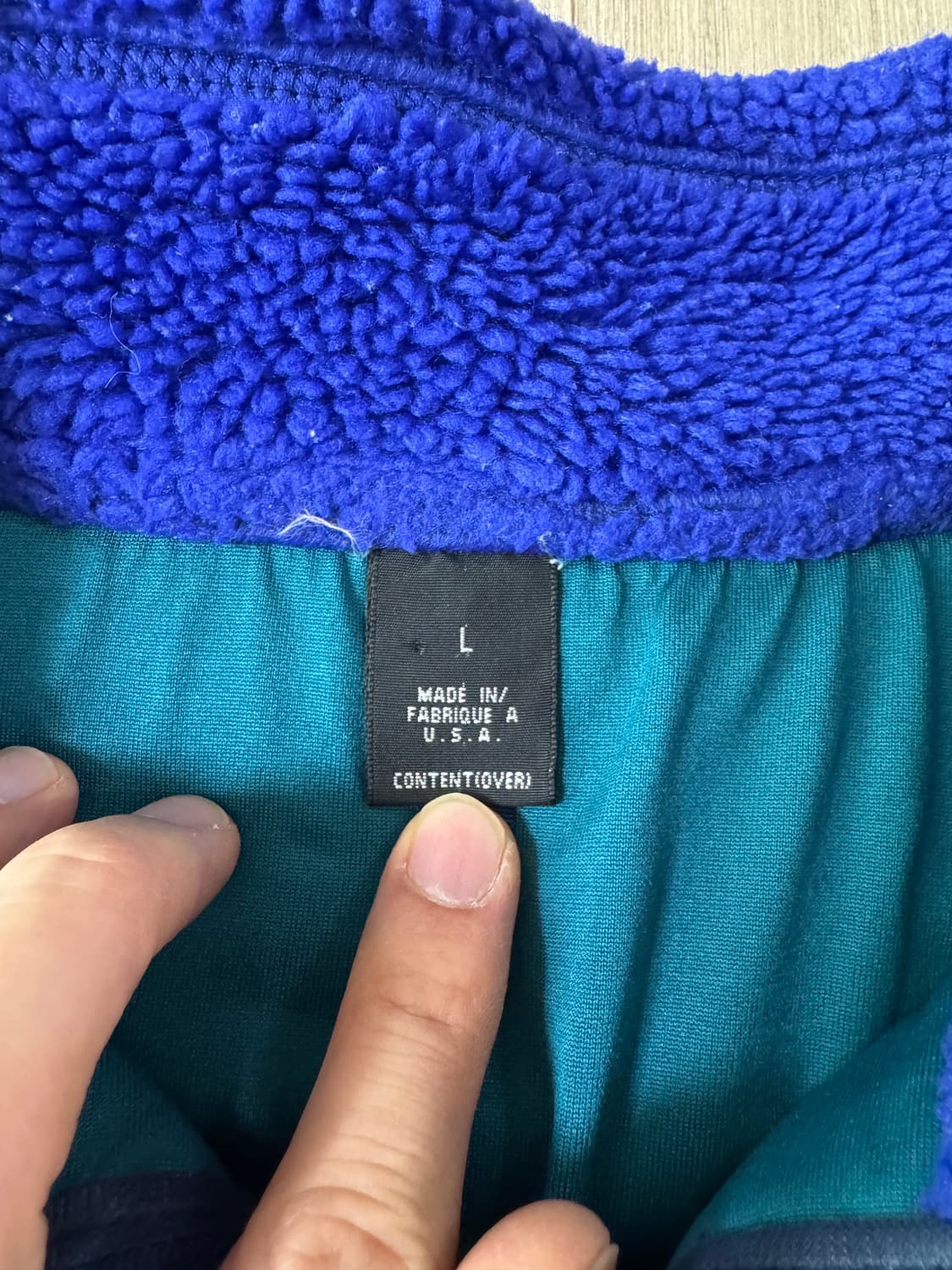 L 파타고니아 90s USA 레트로 딥 파일 베스트 잉크 블루 퍼플 상품이미지3