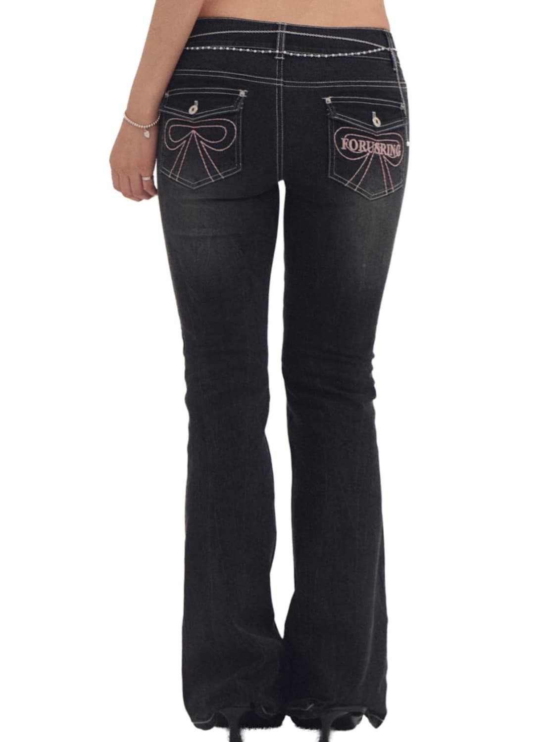 포어링 Ribbon STITCH BOOTCUT JEANS M사이즈 상품이미지1