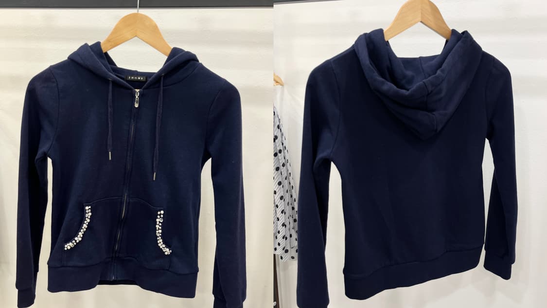 beads pocket navy zip-up 상품이미지5