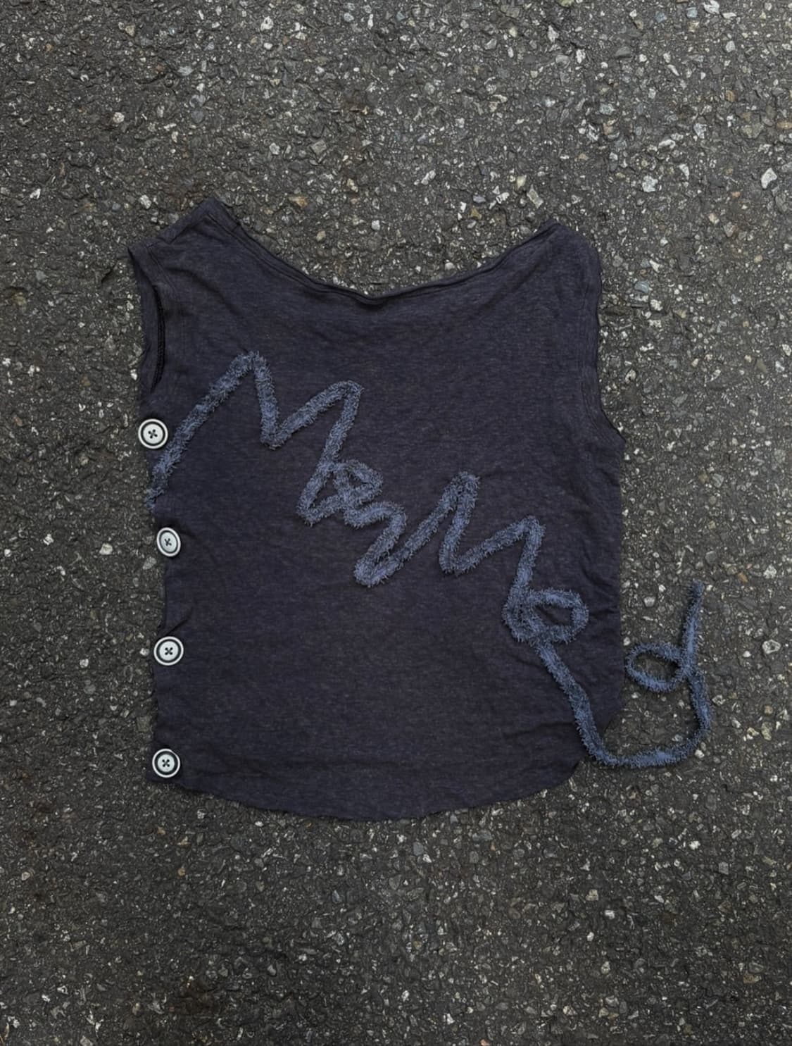 One shoulder button sleeveless- vintage  상품이미지1